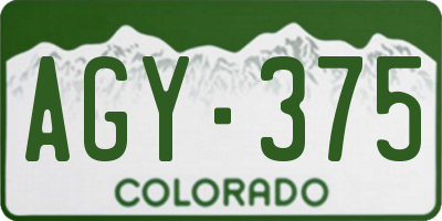 CO license plate AGY375