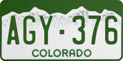 CO license plate AGY376
