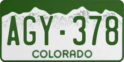 CO license plate AGY378