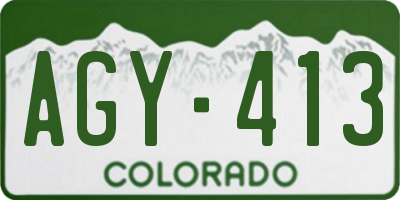 CO license plate AGY413