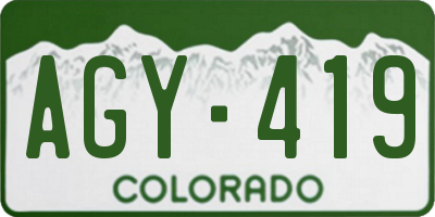 CO license plate AGY419