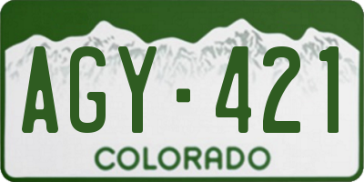 CO license plate AGY421