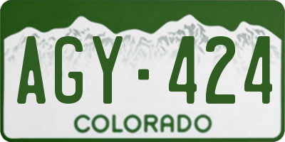 CO license plate AGY424