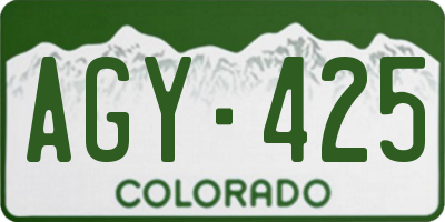 CO license plate AGY425