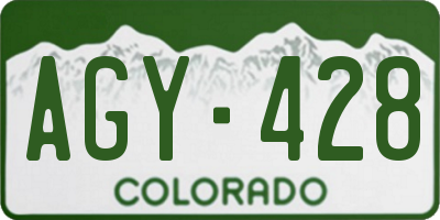 CO license plate AGY428
