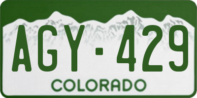 CO license plate AGY429