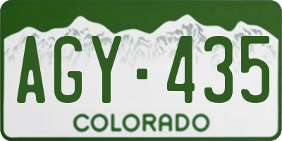 CO license plate AGY435