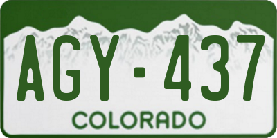 CO license plate AGY437