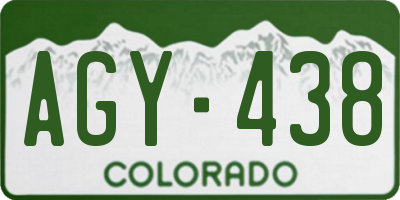 CO license plate AGY438