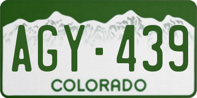 CO license plate AGY439