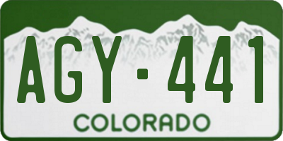 CO license plate AGY441