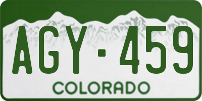 CO license plate AGY459
