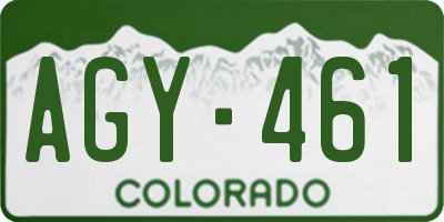 CO license plate AGY461