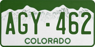 CO license plate AGY462
