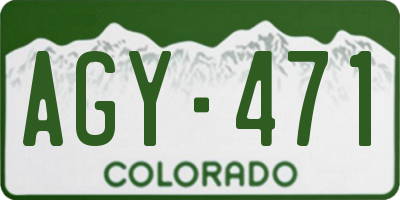 CO license plate AGY471
