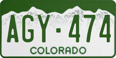 CO license plate AGY474