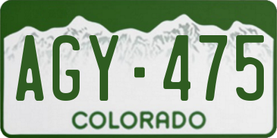 CO license plate AGY475