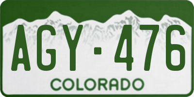 CO license plate AGY476