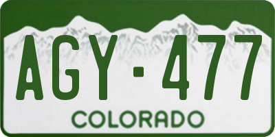 CO license plate AGY477