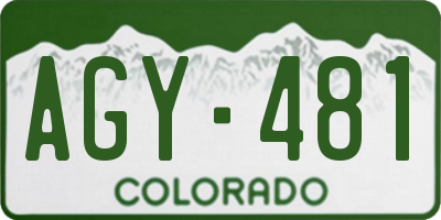 CO license plate AGY481