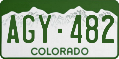 CO license plate AGY482