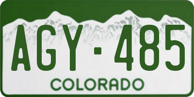 CO license plate AGY485