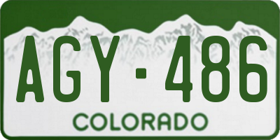CO license plate AGY486