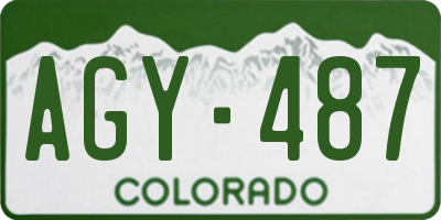 CO license plate AGY487