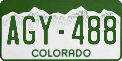 CO license plate AGY488