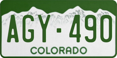 CO license plate AGY490