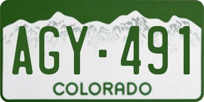 CO license plate AGY491