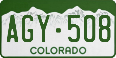 CO license plate AGY508