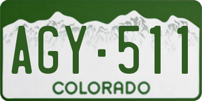 CO license plate AGY511