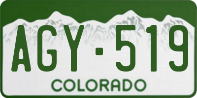CO license plate AGY519