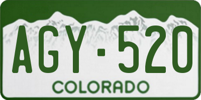 CO license plate AGY520