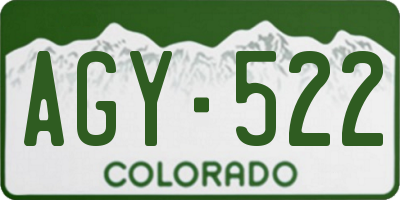 CO license plate AGY522