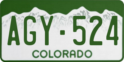 CO license plate AGY524
