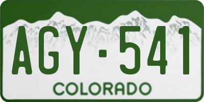 CO license plate AGY541