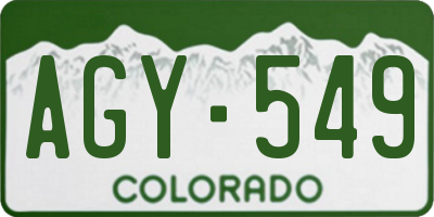 CO license plate AGY549