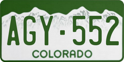 CO license plate AGY552