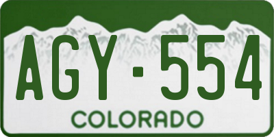 CO license plate AGY554