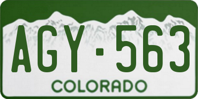 CO license plate AGY563