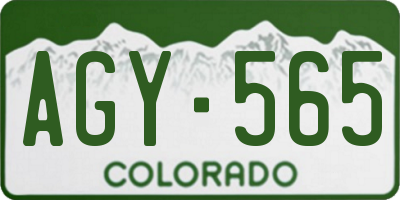 CO license plate AGY565