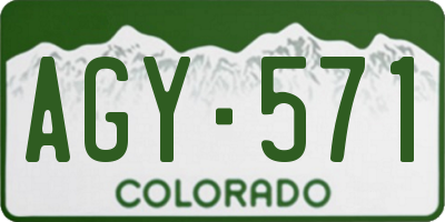 CO license plate AGY571