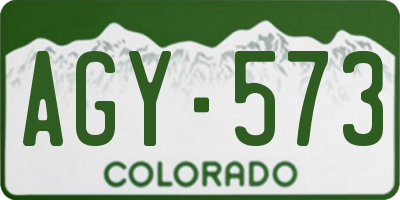 CO license plate AGY573