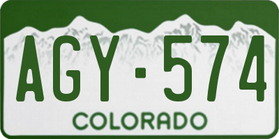 CO license plate AGY574