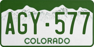 CO license plate AGY577