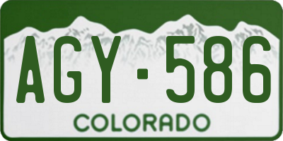 CO license plate AGY586