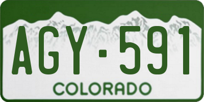 CO license plate AGY591