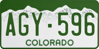 CO license plate AGY596